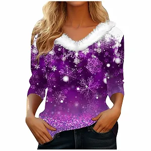 Жіночий Светр LIANGTUOHAI Різдвяний Merry Christmas Вільний - Фото 1