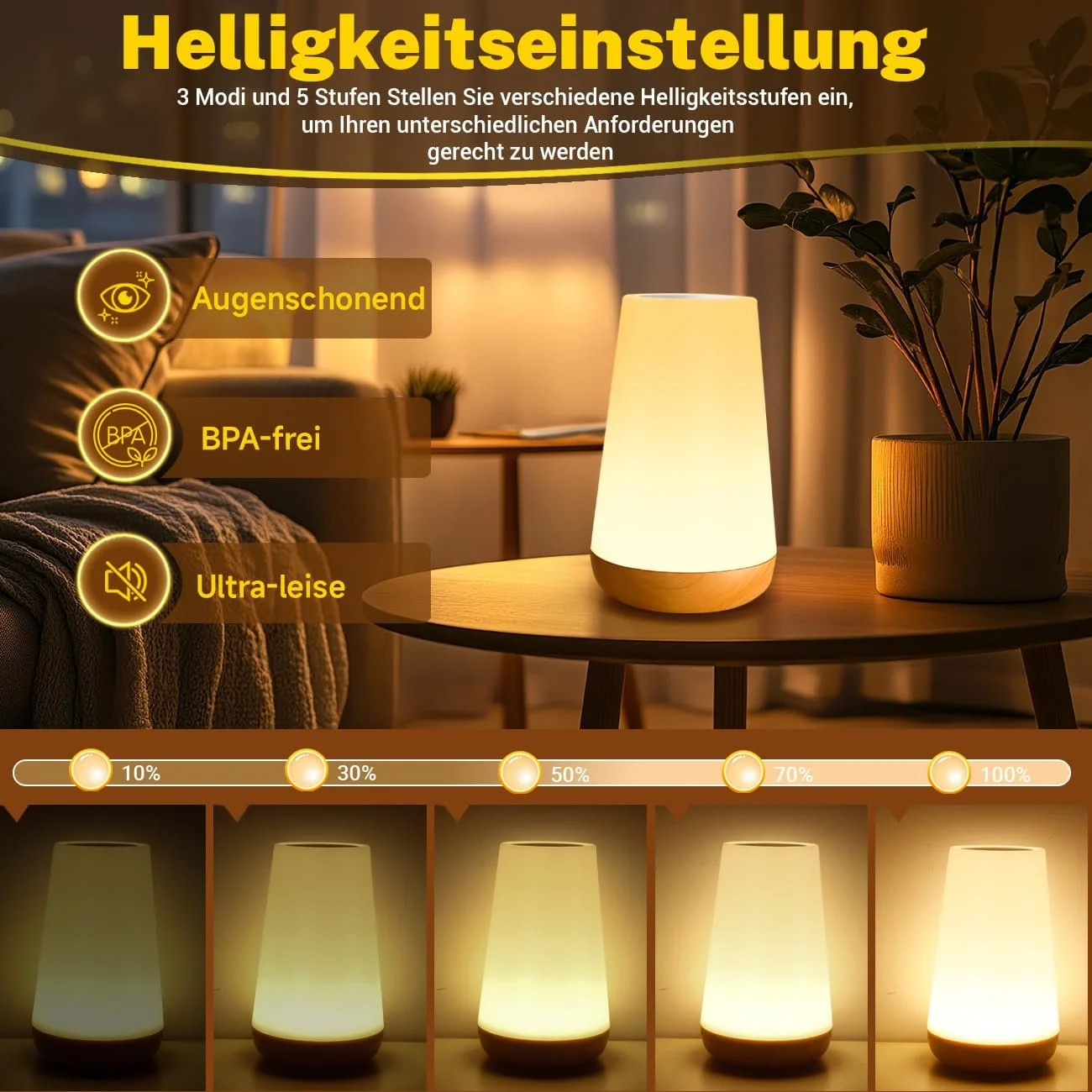 Нічник настільний Touch Dimmable LED 13 RGB Colours Remote Control & Timing Function Rechargeable, фото №2