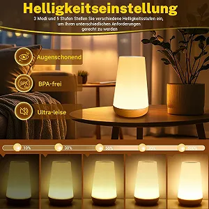 Нічник настільний Touch Dimmable LED 13 RGB Colours Remote Control & Timing Function Rechargeable synthetic.ua - Фото 1