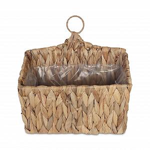Підвісний кошик Relaxdays Water Hyacinth 29 x 28 x 15 см плетений з плівкою Натуральний - Фото 1