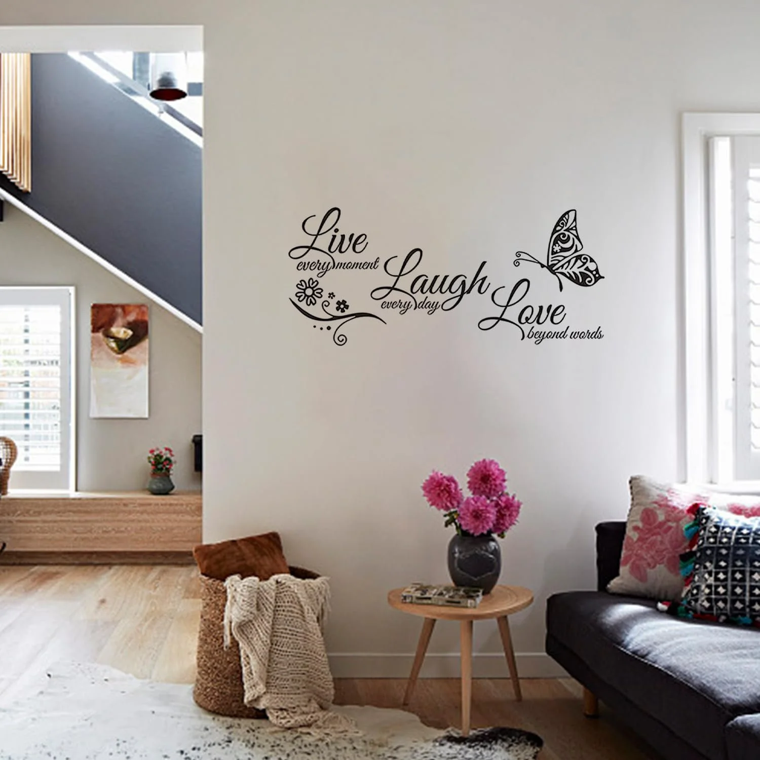 Наклейки на стіну Butterfly Love метелики та написи чорні 2 шт., фото №5