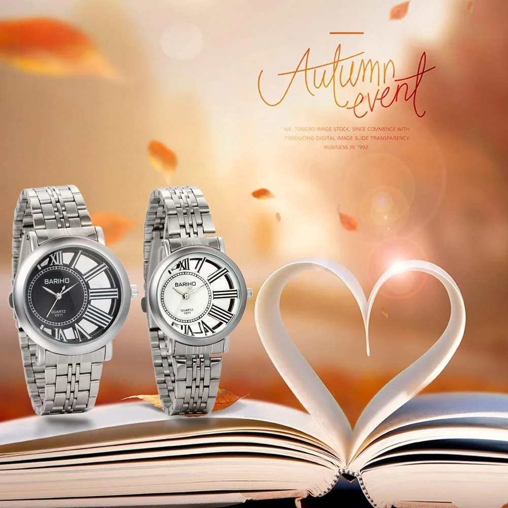 Часы Унисекс JewelryWe Кварцевые Аналоговые Циферблат с Римскими Цифрами Черный, Белый, Серебряный, фото №6 Часы Унисекс JewelryWe Кварцевые Аналоговые Циферблат с Римскими Цифрами Черный, Белый, Серебряный, фото №6