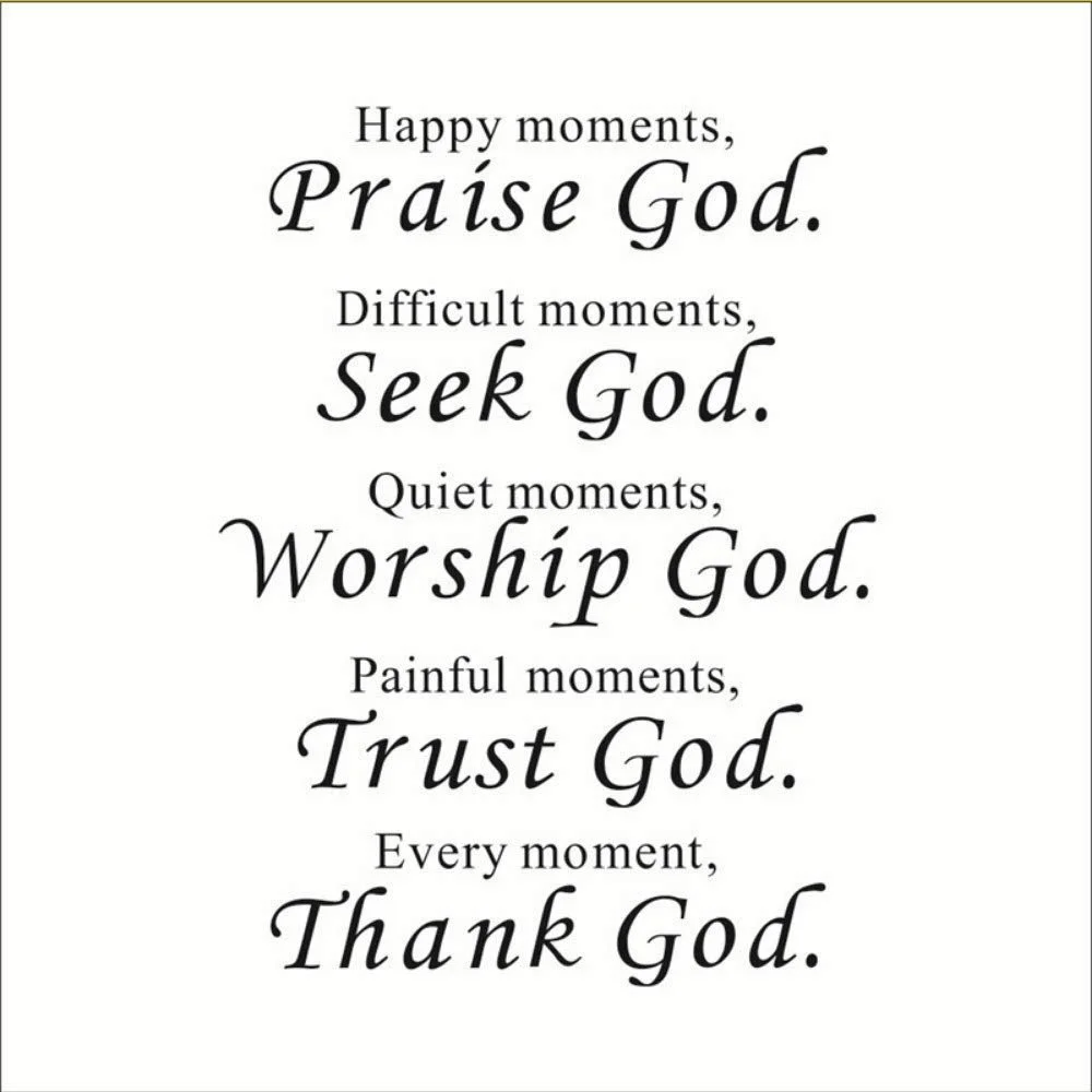 Наклейка на стіну Цитата Слава Богу Біблійні вірші Вінілова Релігійна для спальні, фото №3