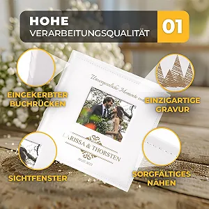 Альбом для фотографий Maverton вставного типа + с гравировкой - 21 x 22 см - Фотоальбом на 200 фотографий 10 x 15 см - 100 страниц - Белый synthetic.ua - Фото 1