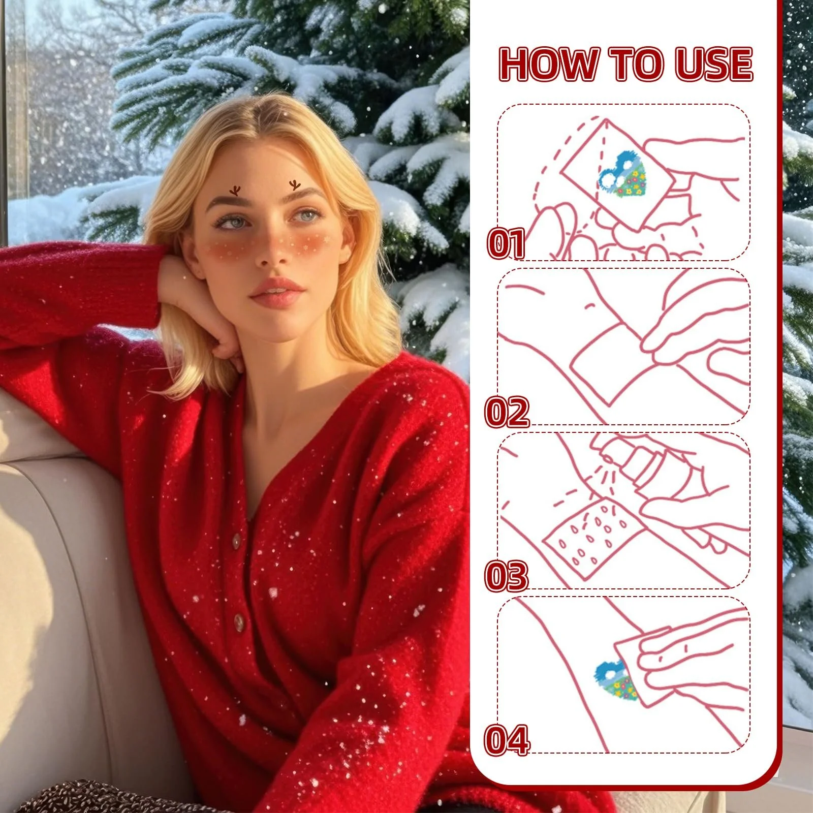 Обруч Різдвяний, Набір з 2 Різдвяних прикрас для голови, фото №3