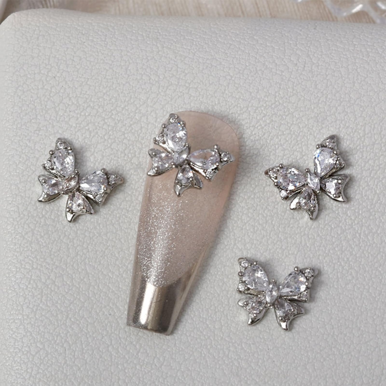 Прикраса для нігтів Метелик Метал Діамант для нігтів, фото №7