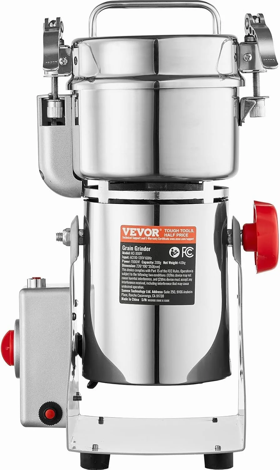 Электрическая мельница для зерна Vevor HC-300V Серебристая, фото №2 Электрическая мельница для зерна Vevor HC-300V Серебристая, фото №2