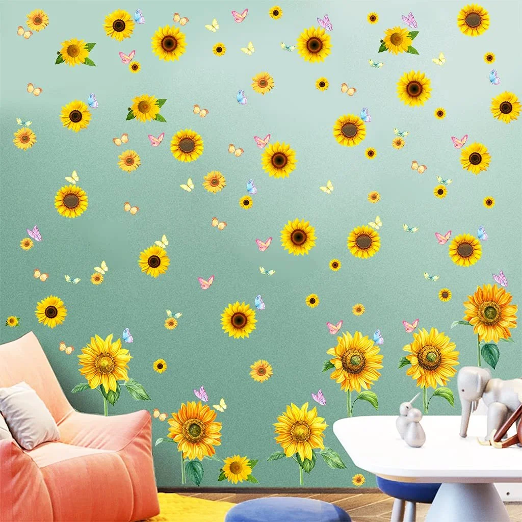 Наклейка на стіну Alnicov Соняшники та метелики 118 шт. Жовтий, фото №5 Наклейка на стіну Alnicov Соняшники та метелики 118 шт. Жовтий, фото №5