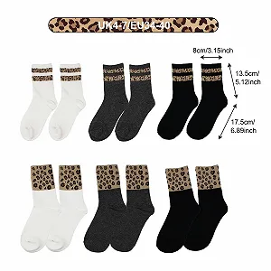 Шкарпетки Ankle Жіночі 6 пар з леопардовим принтом synthetic.ua - Фото 1