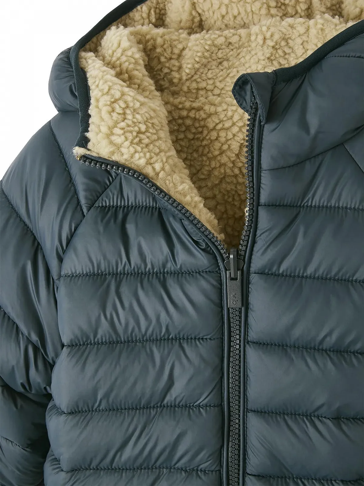 Куртка VERTBAUDET Двостороння стьобана з шерпи та капюшоном для дітей, фото №3 Куртка VERTBAUDET Двостороння стьобана з шерпи та капюшоном для дітей, фото №3