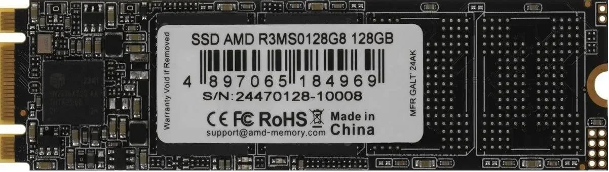 Накопитель SSD AMD Radeon R3 128GB M.2 2280 SATA III 3D NAND TLC (R3MS0128G8), фото №1