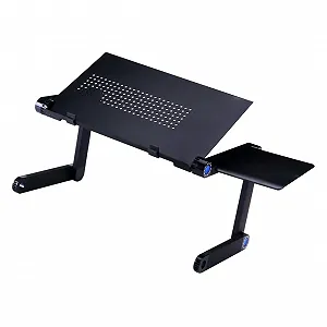 Регулируемая алюминиевая подставка для ноутбука с вентиляцией и эргономичным дизайном, складная подставка для ноутбука с доской для мыши, совместимая с планшетами и ноутбуками, стабильная и портативная - Фото 1