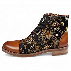 Ботинки оксфорды Кожаные мужские Infinity Leather Adam С цветочным принтом - Фото 1