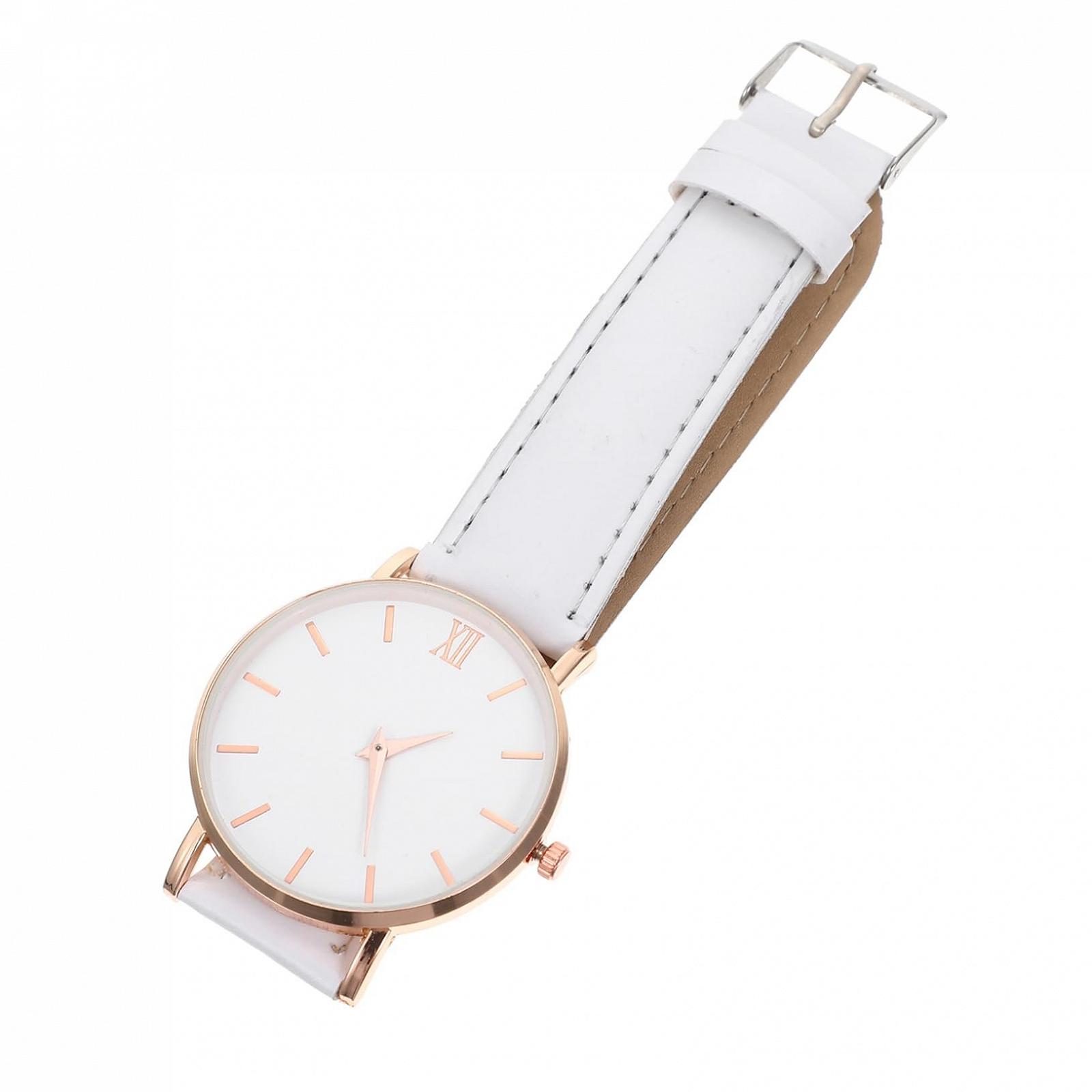 Жіночий Годинник Healvian Аналоговий з Римськими Цифрами Білий Ремінець, фото №1