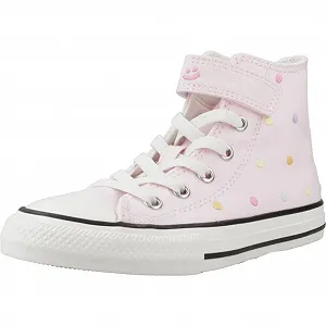 Кеды Converse Chuck Taylor All Star Canvas High Розовые в разноцветный горошек Модель Детские A10701C - Фото 1