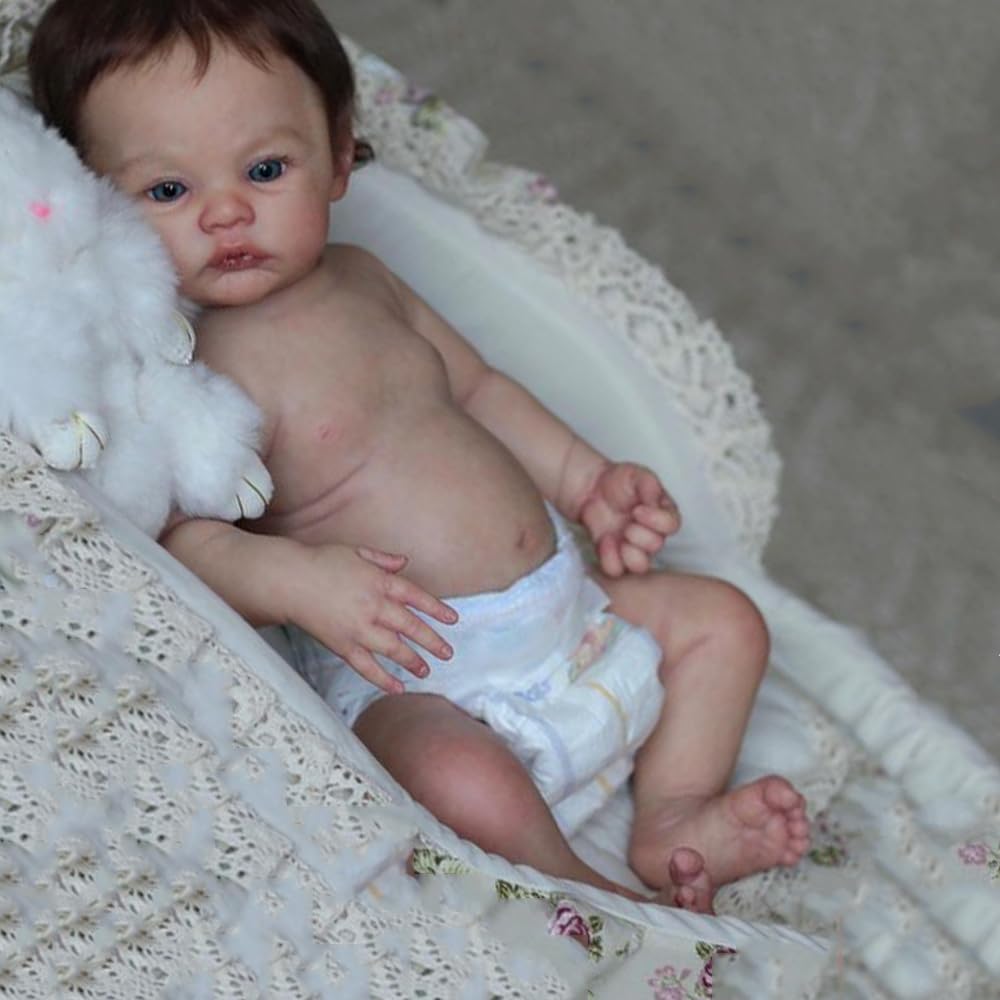 Кукла RXDOLL Anatomically Correct Baby Boy 18 Inch Soft Vinyl Full Body Silicone Reborn Realistic Newborn Weighted Blue Eyes, фото №2