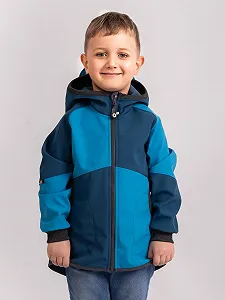 Детская софтшелл куртка с флисом Unuo Street Cobalt Turquoise synthetic.ua - Фото 1