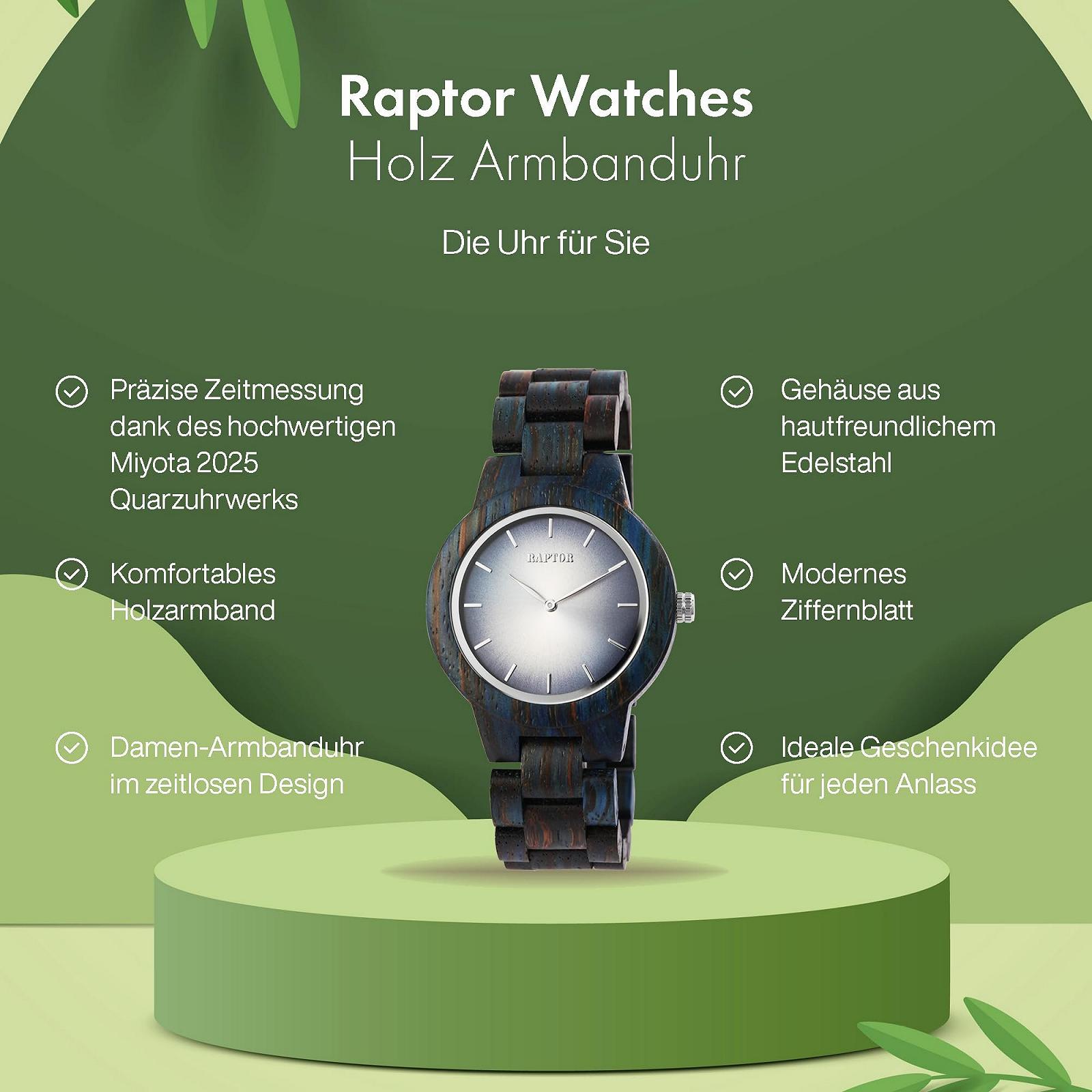 Женские деревянные часы Raptor Resolution RA10208 с застежкой-бабочкой, аналоговые, кварцевые, натуральные, фото №2 Женские деревянные часы Raptor Resolution RA10208 с застежкой-бабочкой, аналоговые, кварцевые, натуральные, фото №2