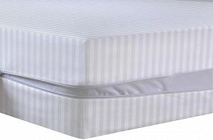 Наматрасник Satin Stripe против клопов на молнии, глубина 30 см, противопылевой, дышащий synthetic.ua - Фото 1