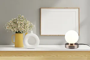 Настільна лампа Pekka Нікель Метал Скляний плафон Помаранчевий E14 15 см synthetic.ua - Фото 1