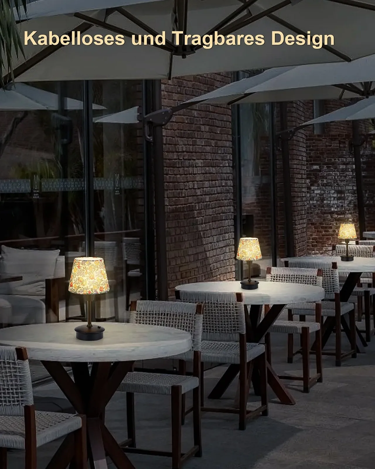 Настільна лампа EGOBASIC акумуляторна світлодіодна сенсорна антична чорна, фото №2