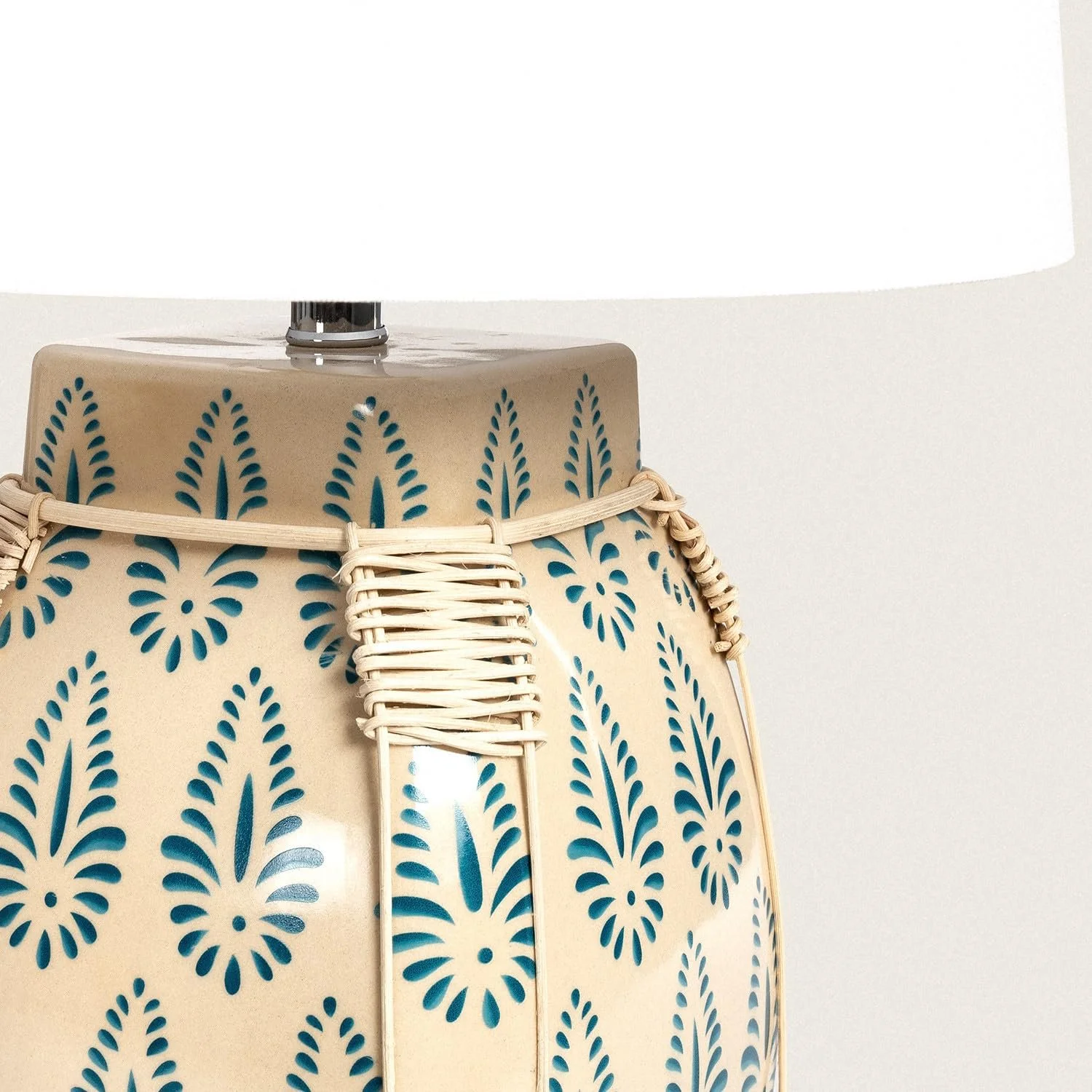 Настільна лампа LEDKIA LIGHTING Ariché E27 White Ceramic Fabric, фото №3