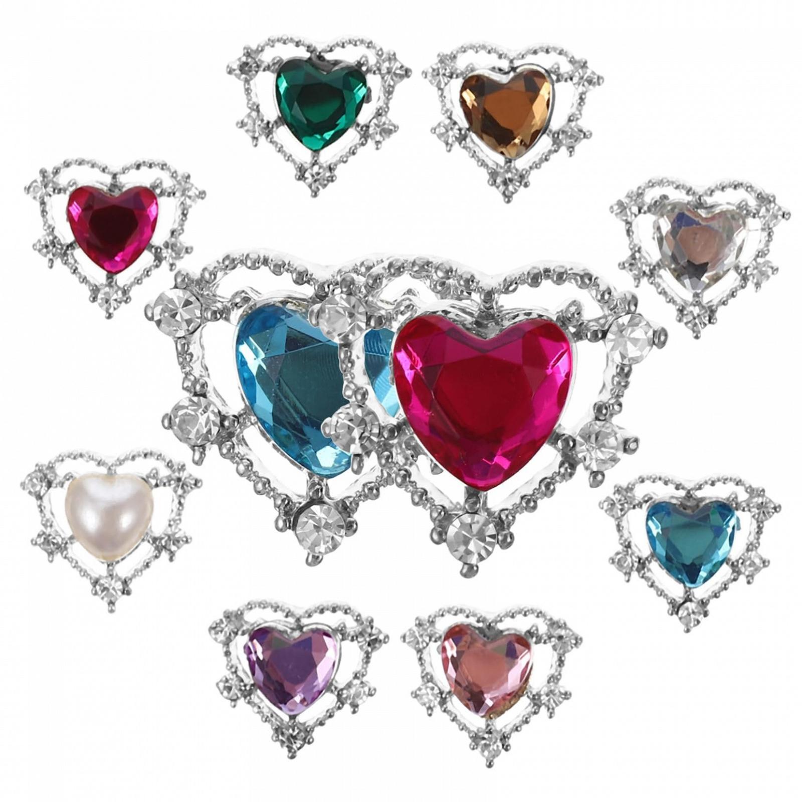 FRCOLOR Прикраса для нігтів Серце Стрази Блискучі 40шт Барвисті, фото №1