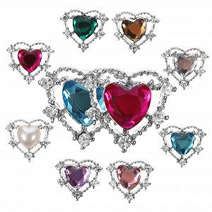 FRCOLOR Прикраса для нігтів Серце Стрази Блискучі 40шт Барвисті - Фото 1