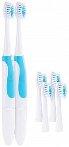 Електрична звукова зубна щітка PEARL на батарейках 2 шт. та 3 насадки - Фото 1