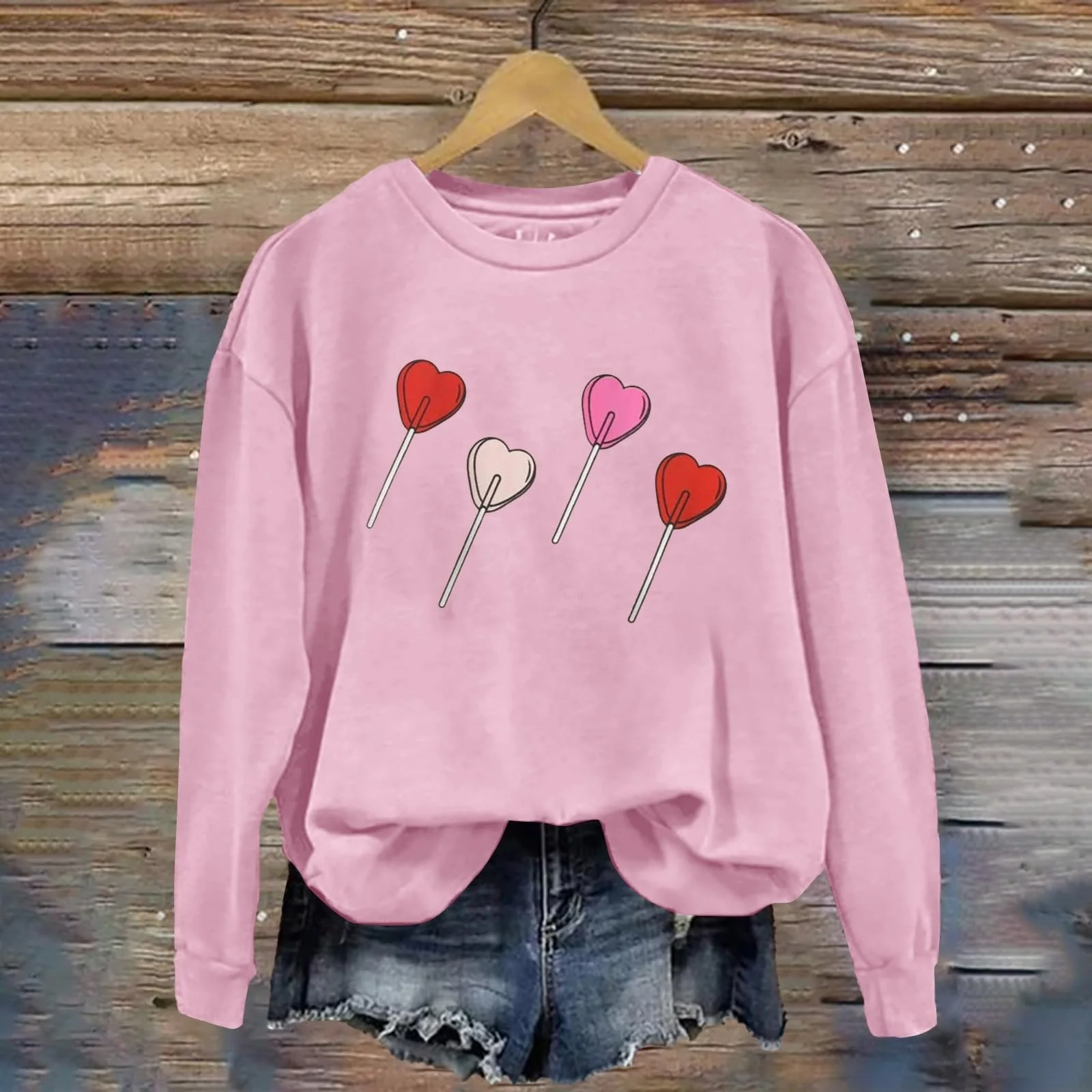 Женская Толстовка Блузка Пуловер на День Святого Валентина, Милая Сладкая Любовь Сердце Графическая Рубашка, Повседневная Рубашка с Длинным Рукавом и Круглым Вырезом, Спортивные Футболки, фото №3 Женская Толстовка Блузка Пуловер на День Святого Валентина, Милая Сладкая Любовь Сердце Графическая Рубашка, Повседневная Рубашка с Длинным Рукавом и Круглым Вырезом, Спортивные Футболки, фото №3