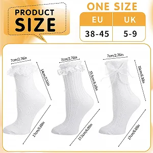 Шкарпетки Жіночі Традиційні 6 пар Чорний Білий З рюшами synthetic.ua - Фото 1