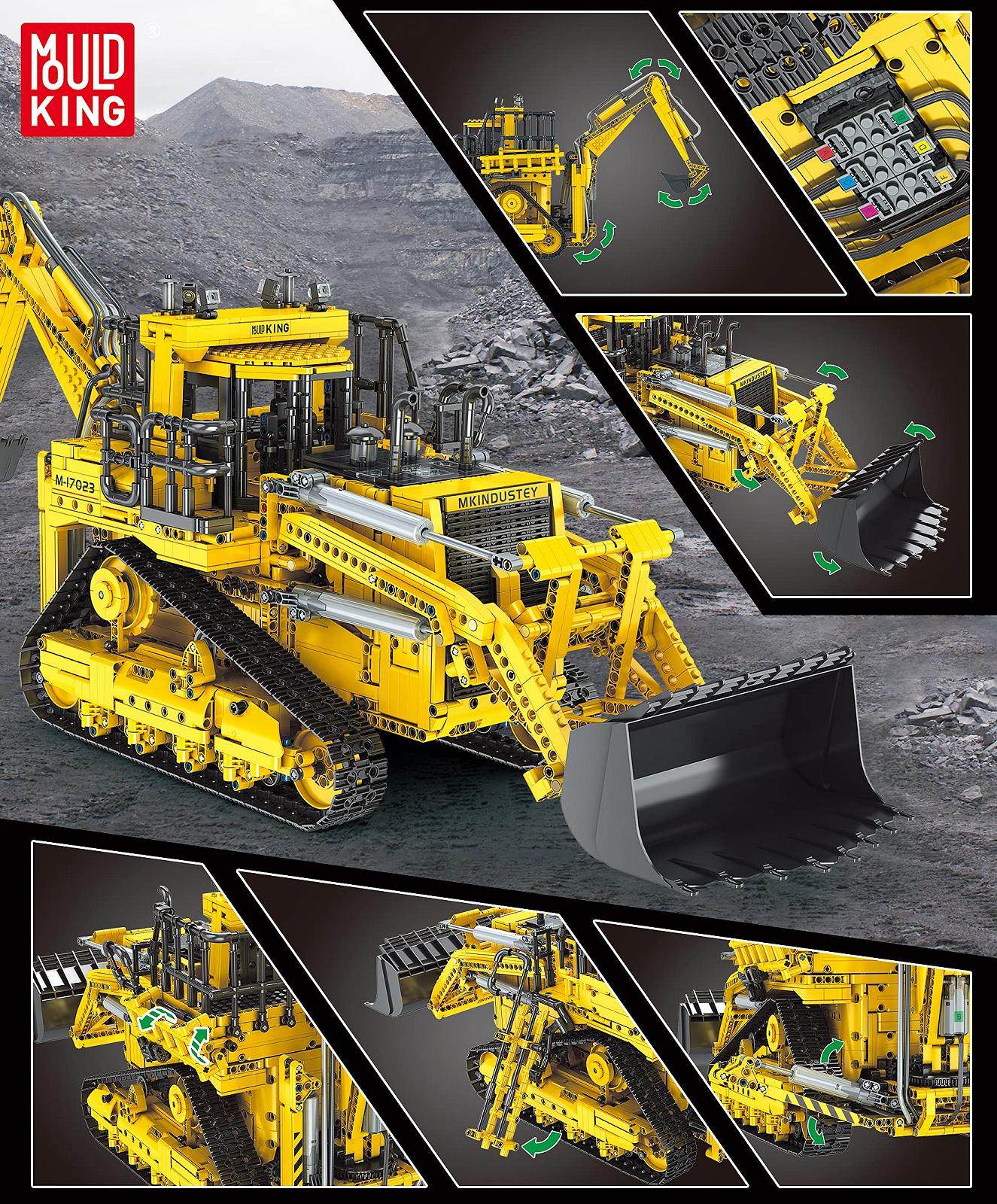Набор Mould King Technic 17023 Бульдозер 3963 детали, Большой дистанционно управляемый технологический экскаватор-бульдозер 2-в-1, фото №5