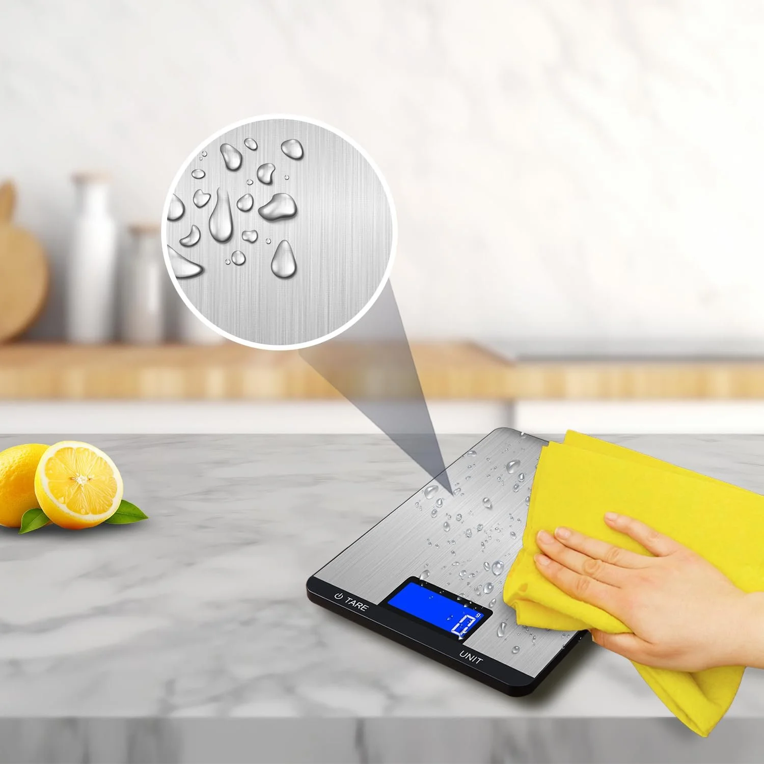 Цифрові кухонні ваги 15 кг / 1 г Нержавіюча сталь Сенсорні кнопки LCD-дисплей, фото №3 Цифрові кухонні ваги 15 кг / 1 г Нержавіюча сталь Сенсорні кнопки LCD-дисплей, фото №3