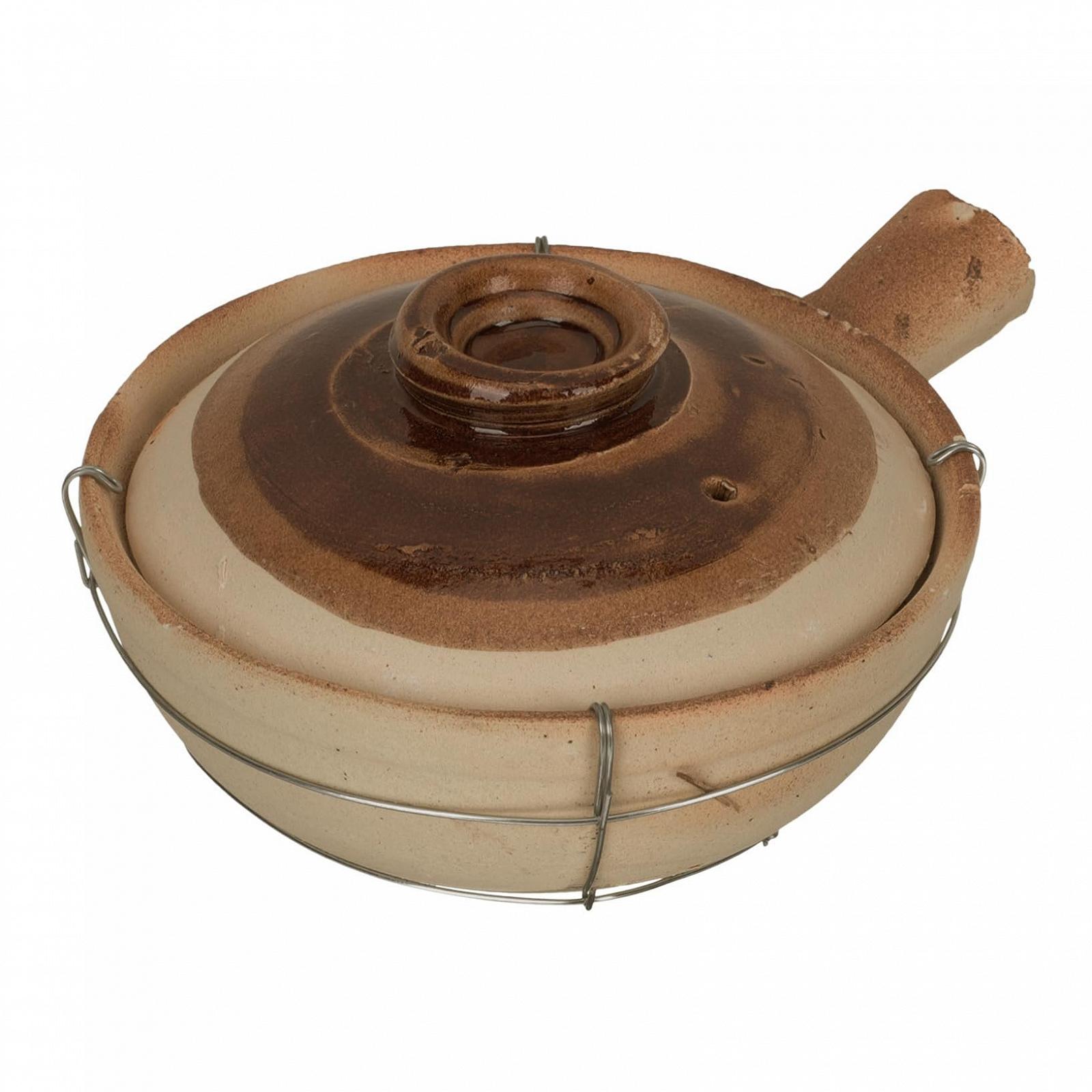 Горшок глиняный С ручкой и крышкой Термостойкий Многофункциональный для супов и риса, фото №1