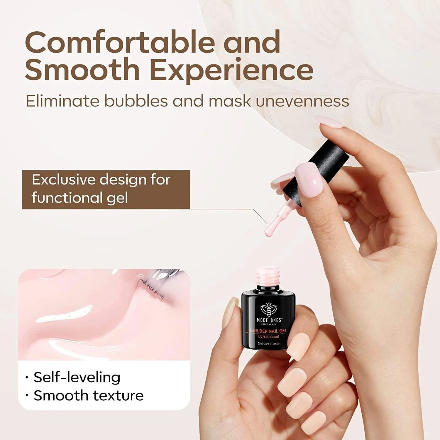 Гель Modelones Builder для гелевих нігтів, 6 кольорів, фото №7