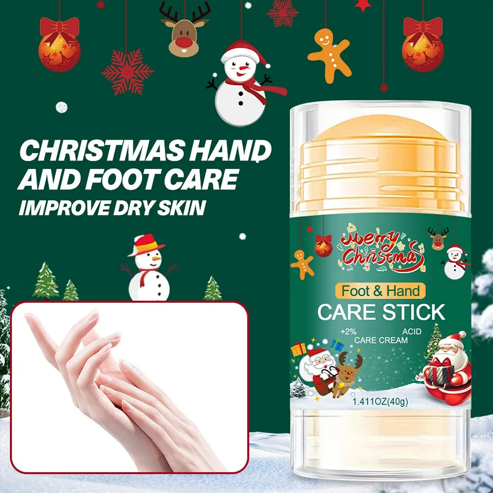 Набор кремов для ног и рук Увлажняющий 2 шт. Christmas Set, фото №4 Набор кремов для ног и рук Увлажняющий 2 шт. Christmas Set, фото №4