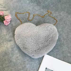Сумка Fashion Love Персикове Серце Жіноча Ланцюжок Плечова Сумка Плюшева На Одне Плече Вовняна Сумка Плюшева Серцеподібна Подушка synthetic.ua - Фото 1
