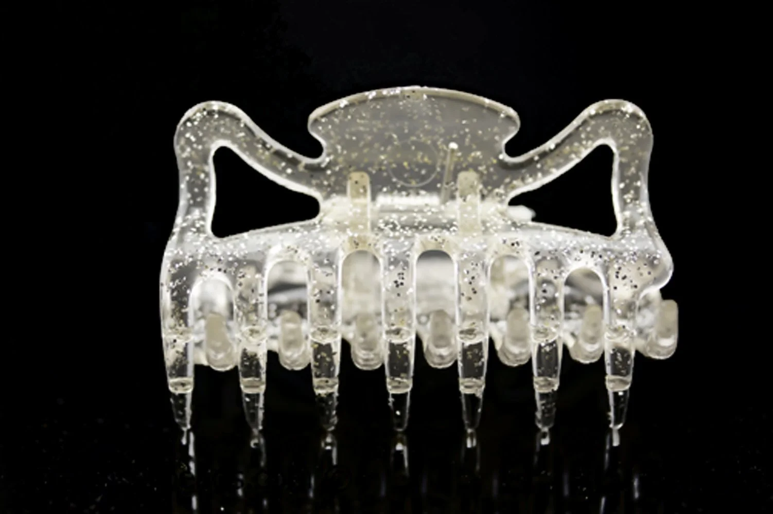 Заколка для волосся WeLoveBeads кришталева з срібними блискітками, 2 шт., фото №1