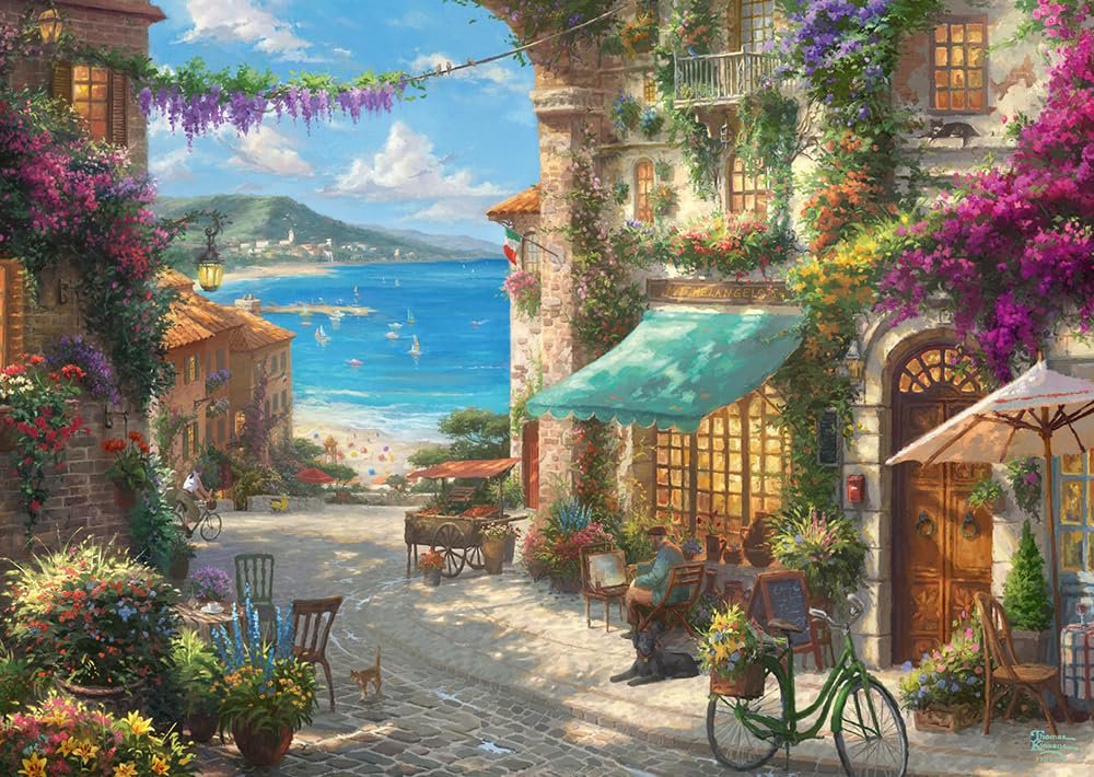 Пазл Schmidt Spiele Puzzle Games 59624 'Cafe on the Italian Riviera' Thomas Kinkade 1000 деталей Разноцветный, фото №1