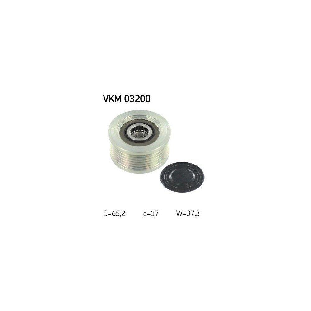 Шків генератора з обгінною муфтою SKF VKM 03200 для FIAT, для автомобілів з кондиціонером, фото №1