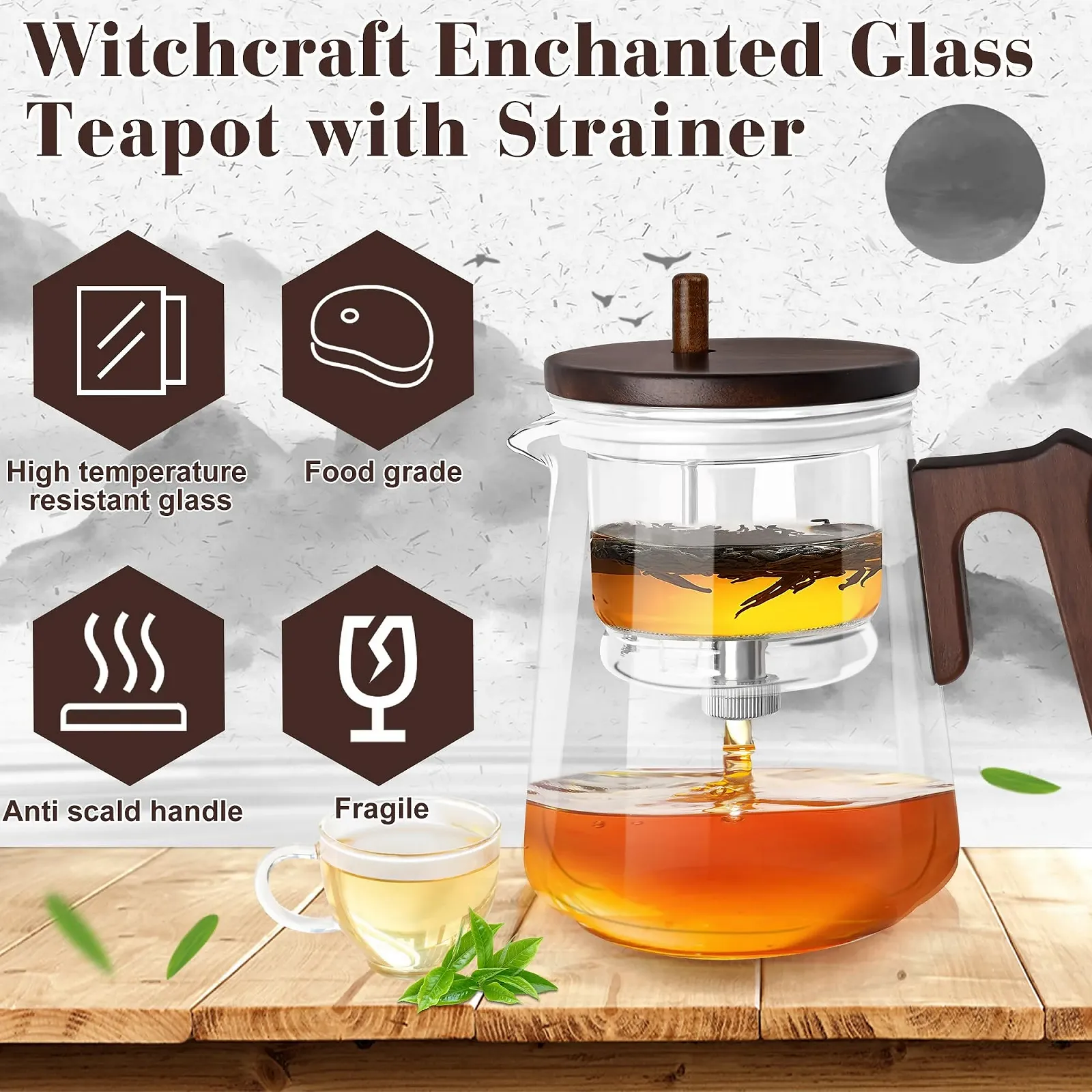 Чайник-заварник Enchanti Magic з функцією автоматичного відділення води, 800 мл, фото №4