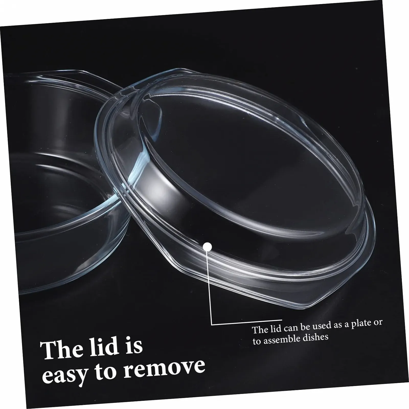 Форма для запікання Sosoport скляна з кришкою для мікрохвильової печі та духовки, фото №4