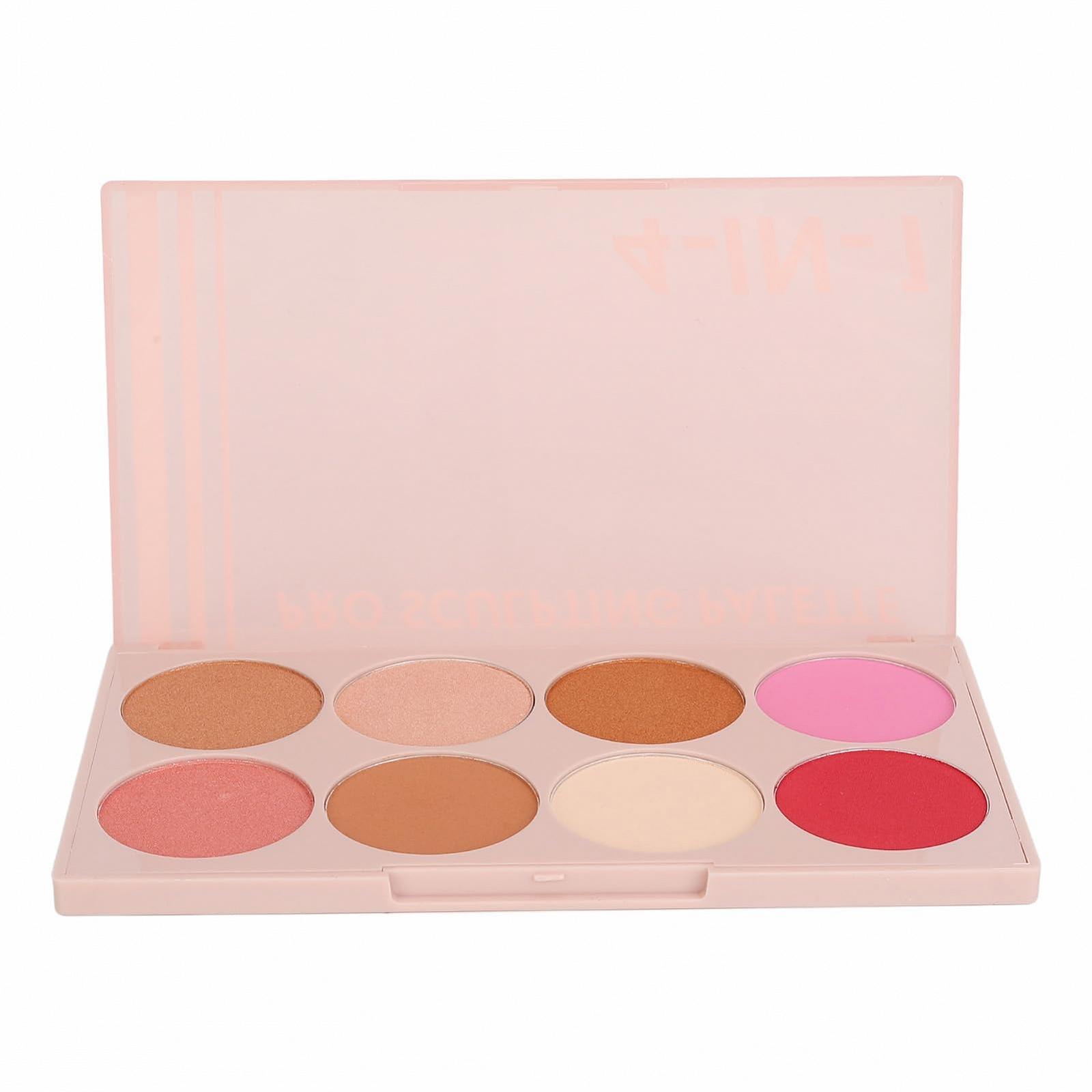 Палітра Rouge Highlight Contour 4-в-1 Vivid Matte Glitter Intense Pigmentation з 8 кольорами, фото №5