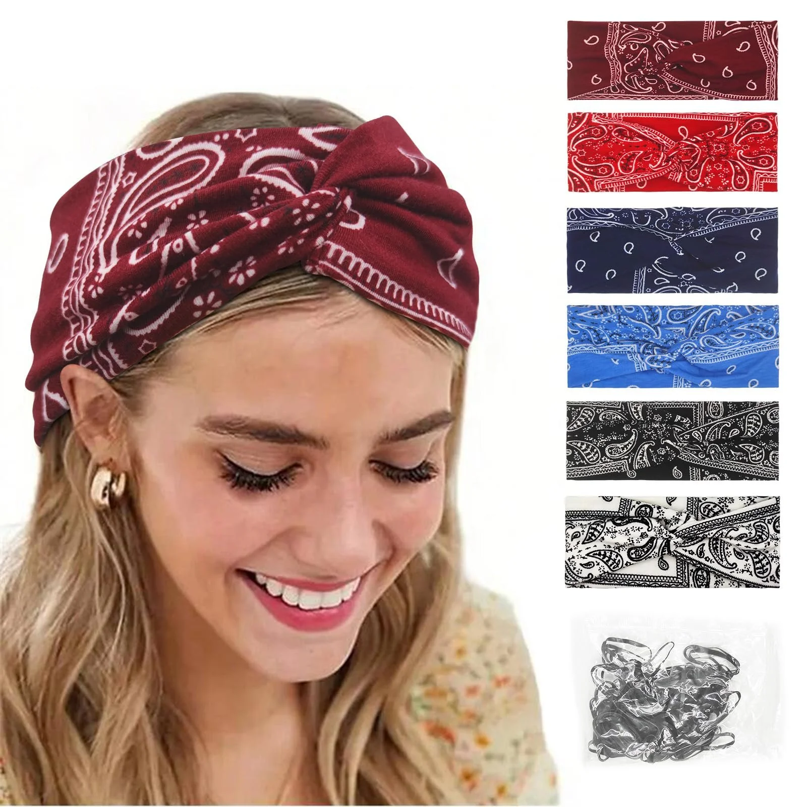 Пов'язка на голову Широка Різнокольорова, фото №1