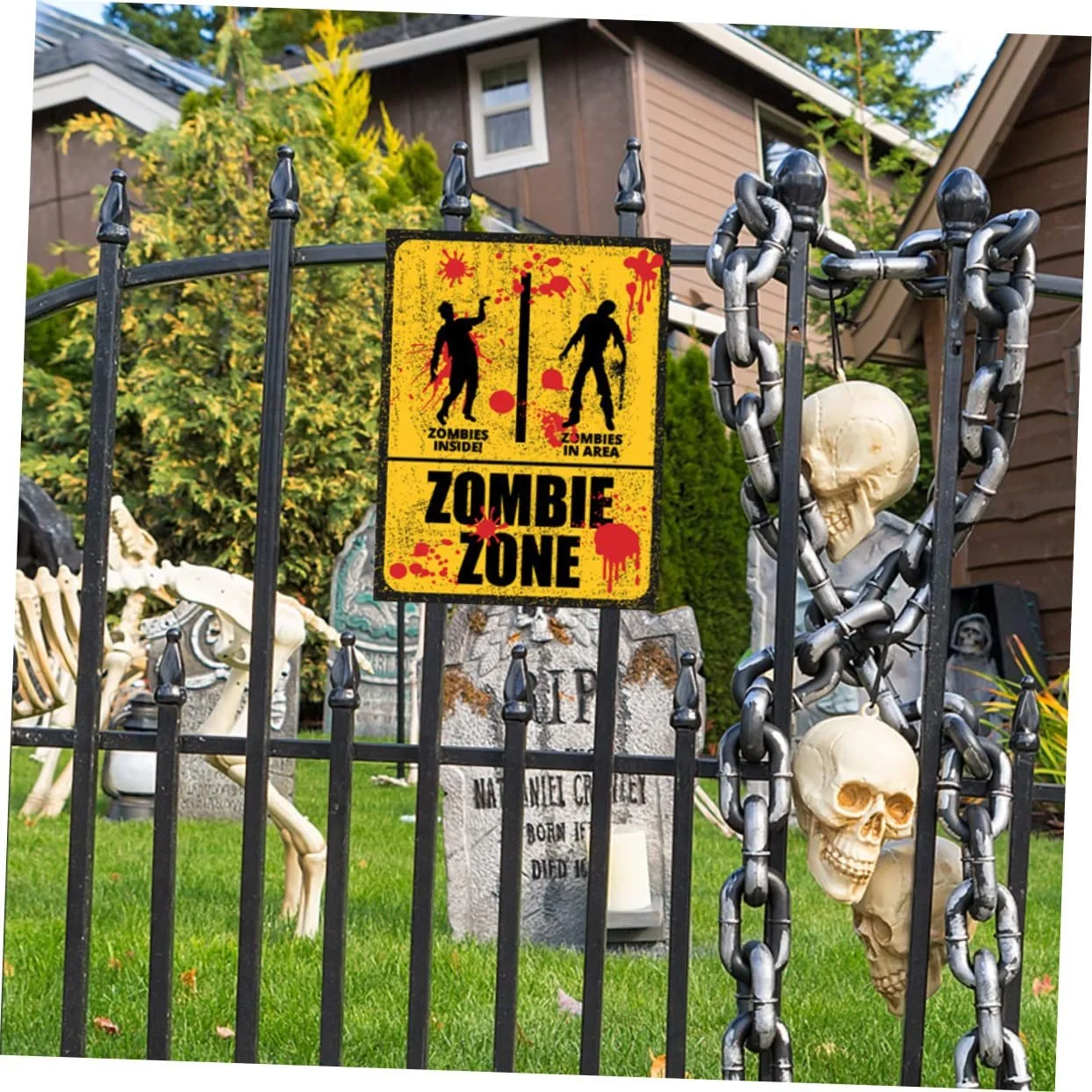 Наклейка на стіну Yardenfun Halloween Sign Danger Zombie, фото №6