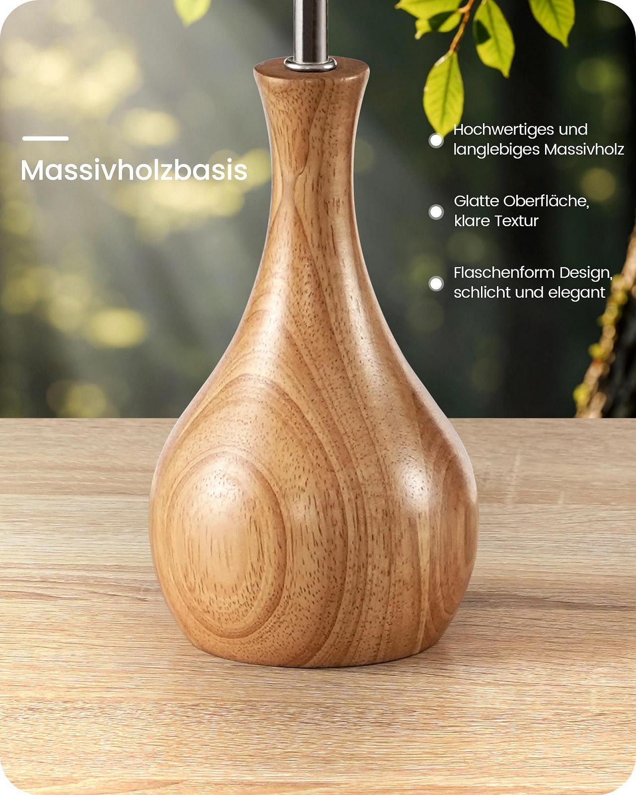 Настільні лампи ZME09TLDP205 Набір 2 шт. Дерево E27 2700K Бежеві 36 см, фото №4