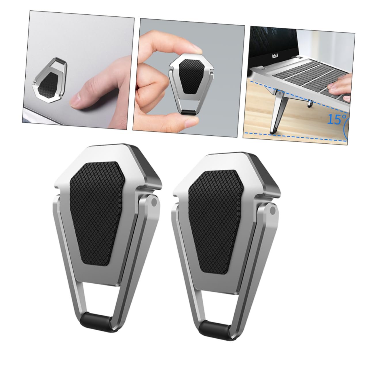 Підставка для ноутбука складана портативна тримач для ноутбука для охолодження та розсіювання тепла легка та компактна з нековзними накладками для подорожей (2 шт.), фото №8 Підставка для ноутбука складана портативна тримач для ноутбука для охолодження та розсіювання тепла легка та компактна з нековзними накладками для подорожей (2 шт.), фото №8