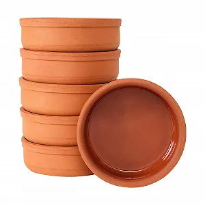 Набір форм для запікання Güvec 6 шт круглі міні глиняні для тапас та пудингу - Фото 1