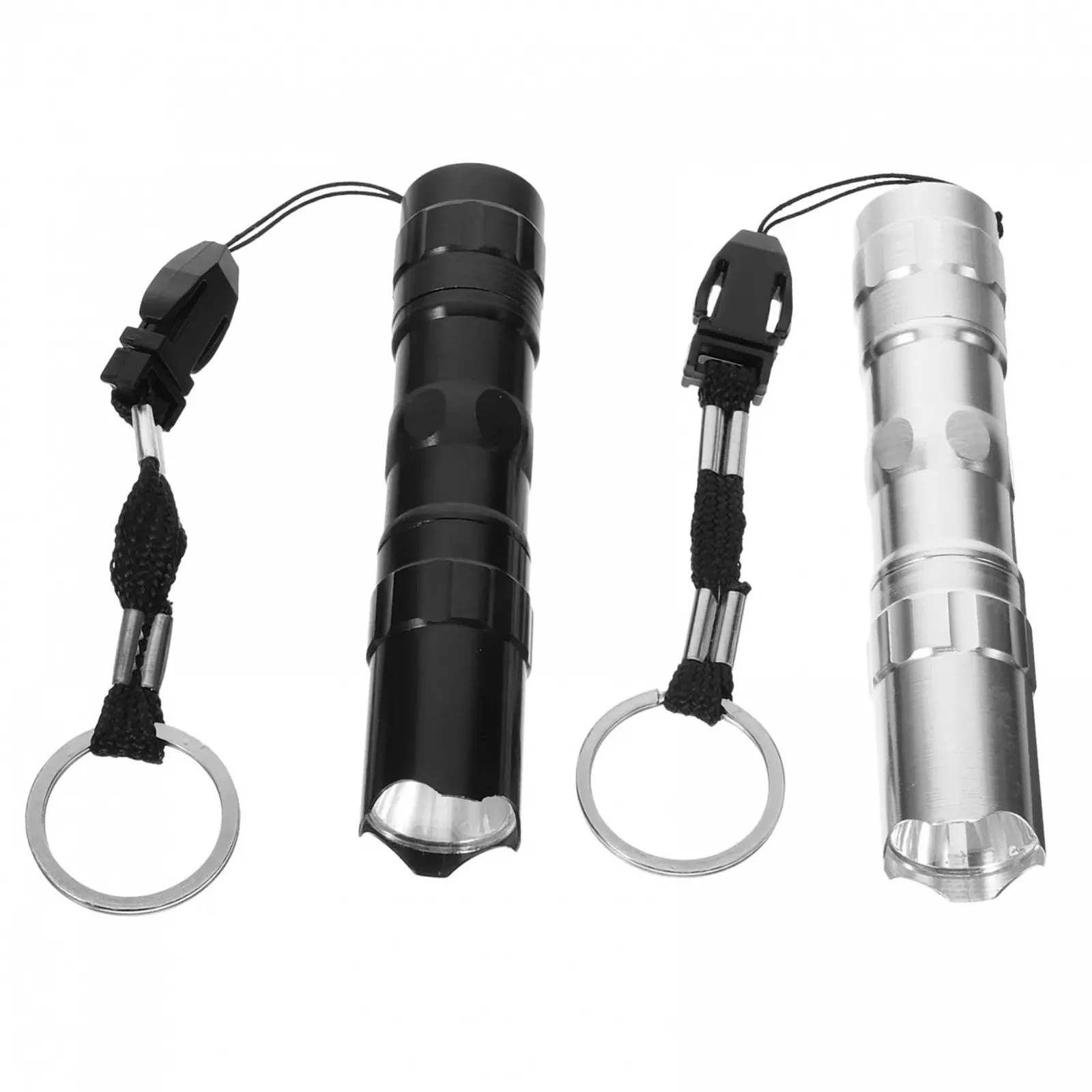 Ліхтарик Алюмінієвий сплав Компактний Водонепроникний Міцний Для екстреного використання Брелок Срібний/Чорний, фото №1
