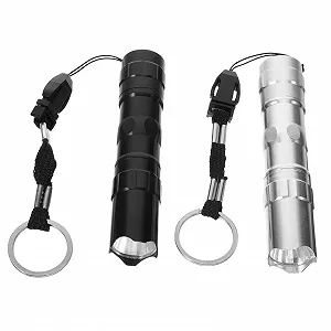 Ліхтарик Алюмінієвий сплав Компактний Водонепроникний Міцний Для екстреного використання Брелок Срібний/Чорний - Фото 1